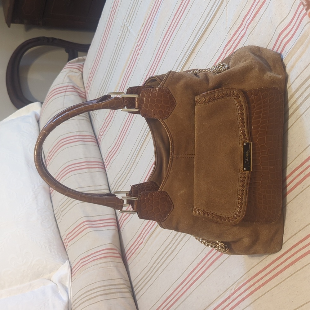 Cole Haan brown suede purse